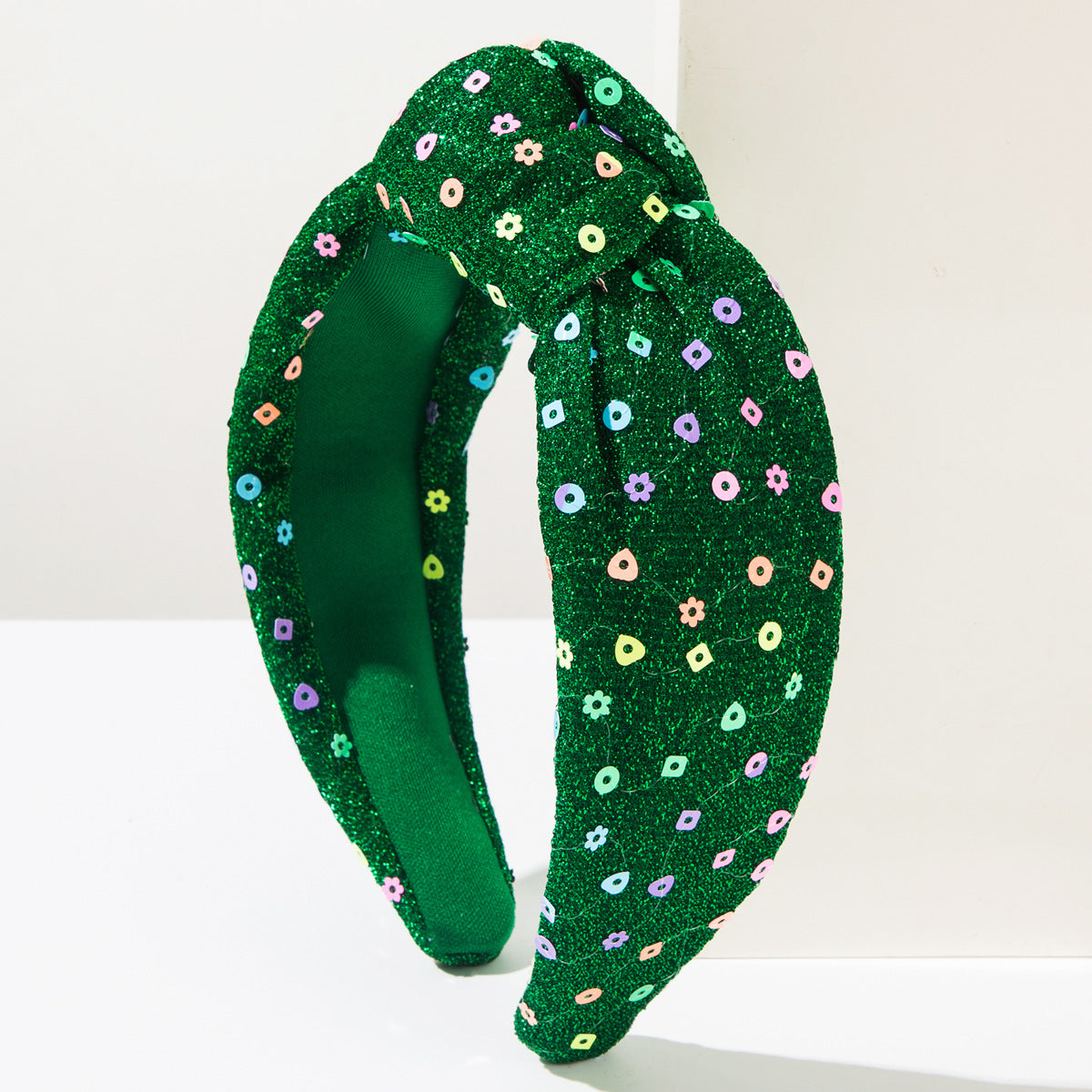 Wholesale Christmas headband wide-brimmed knotted sequined snowflake hair accessories